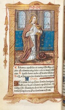 Printed Book of Hours (Use of Rome): fol. 98v, St. John the Evangelist, 1510. Creator: Guillaume Le Rouge (French, Paris, active 1493-1517)