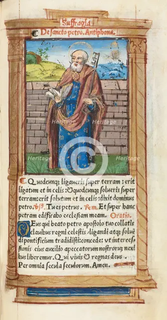 Printed Book of Hours (Use of Rome): fol. 99r, St. Peter, 1510. Creator: Guillaume Le Rouge (French, Paris, active 1493-1517).