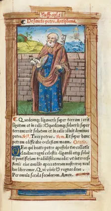 Printed Book of Hours (Use of Rome): fol. 99r, St. Peter, 1510. Creator: Guillaume Le Rouge (French, Paris, active 1493-1517)