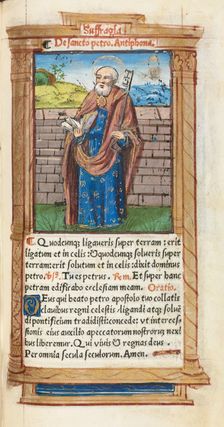 Printed Book of Hours (Use of Rome): fol. 99r, St. Peter, 1510. Creator: Guillaume Le Rouge (French, Paris, active 1493-1517)