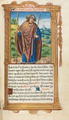 Printed Book of Hours (Use of Rome): fol. 100r, St. James the Greater, 1510. Creator: Guillaume Le Rouge (French, Paris, active 1493-1517)