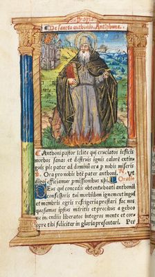 Printed Book of Hours (Use of Rome): fol. 104v, St. Anthony Abbot, 1510. Creator: Guillaume Le Rouge (French, Paris, active 1493-1517)
