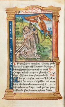 Printed Book of Hours (Use of Rome): fol. 106v, St. Francis of Assisi, 1510. Creator: Guillaume Le Rouge (French, Paris, active 1493-1517)