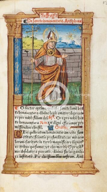 Printed Book of Hours (Use of Rome): fol. 107r, St. Bonaventura, 1510. Creator: Guillaume Le Rouge (French, Paris, active 1493-1517).