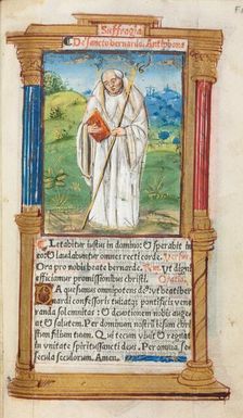 Printed Book of Hours (Use of Rome): fol. 108r, St. Bernard of Clairvaulx, 1510. Creator: Guillaume Le Rouge (French, Paris, active 1493-1517)