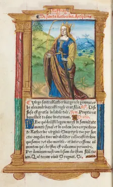 Printed Book of Hours (Use of Rome): fol. 109v, St. Catherine, 1510. Creator: Guillaume Le Rouge (French, Paris, active 1493-1517)