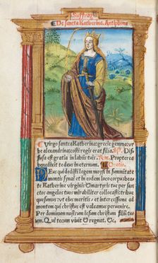 Printed Book of Hours (Use of Rome): fol. 109v, St. Catherine, 1510. Creator: Guillaume Le Rouge (French, Paris, active 1493-1517)