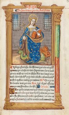 Printed Book of Hours (Use of Rome): fol. 110r, St. Margaret, 1510. Creator: Guillaume Le Rouge (French, Paris, active 1493-1517)