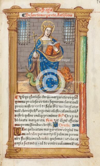 Printed Book of Hours (Use of Rome): fol. 110r, St. Margaret, 1510. Creator: Guillaume Le Rouge (French, Paris, active 1493-1517).