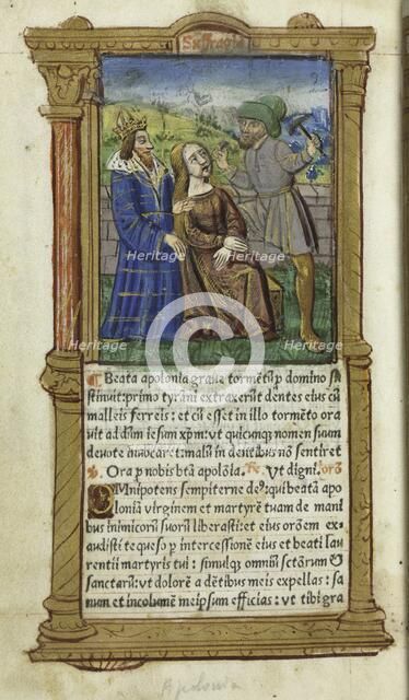 Printed Book of Hours (Use of Rome): fol. 111v, St. Apollonia, 1510. Creator: Guillaume Le Rouge (French, Paris, active 1493-1517).