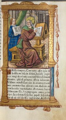 Printed Book of Hours (Use of Rome): fol. 19r, St. Matthew, 1510. Creator: Guillaume Le Rouge (French, Paris, active 1493-1517)