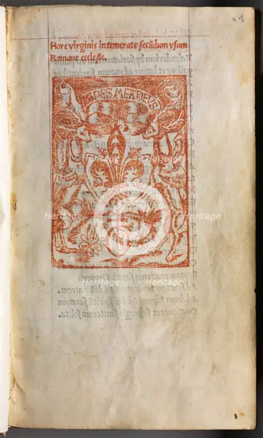 Printed Book of Hours (Use of Rome): fol. 1r, Printers Mark, 1510. Creator: Guillaume Le Rouge (French, Paris, active 1493-1517).