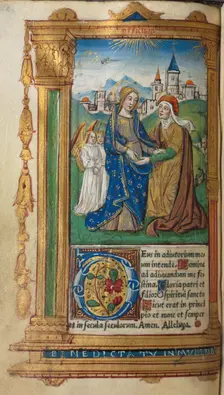 Printed Book of Hours (Use of Rome): fol.29v, The Visitation, 1510. Creator: Guillaume Le Rouge (French, Paris, active 1493-1517)