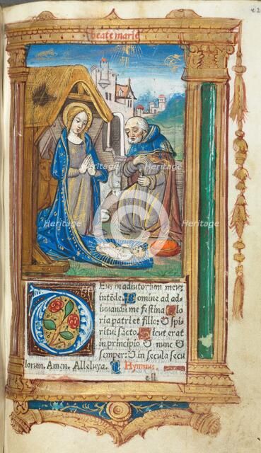 Printed Book of Hours (Use of Rome): fol. 34r, The Nativity, 1510. Creator: Guillaume Le Rouge (French, Paris, active 1493-1517).