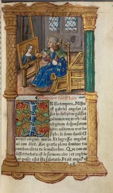 Printed Book of Hours (Use of Rome): fol.18r, St. Luke, 1510. Creator: Guillaume Le Rouge (French, Paris, active 1493-1517)
