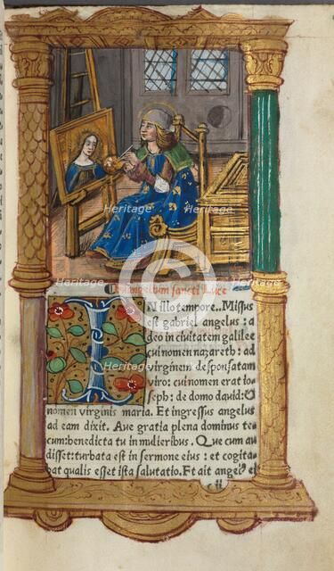Printed Book of Hours (Use of Rome): fol.18r, St. Luke, 1510. Creator: Guillaume Le Rouge (French, Paris, active 1493-1517).
