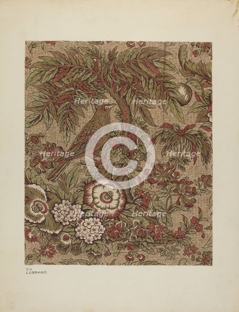 Printed Cotton Chintz, c. 1940. Creator: Joseph Lubrano.