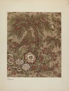 Printed Cotton Chintz, c. 1940. Creator: Joseph Lubrano