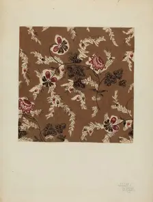 Printed Cotton, c. 1942. Creator: Julie C Brush
