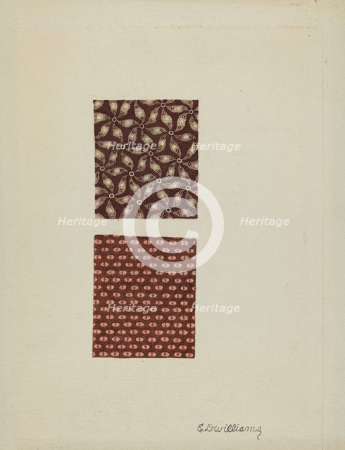 Printed Cotton Swatches, 1935/1942. Creator: Edward D. Williams.