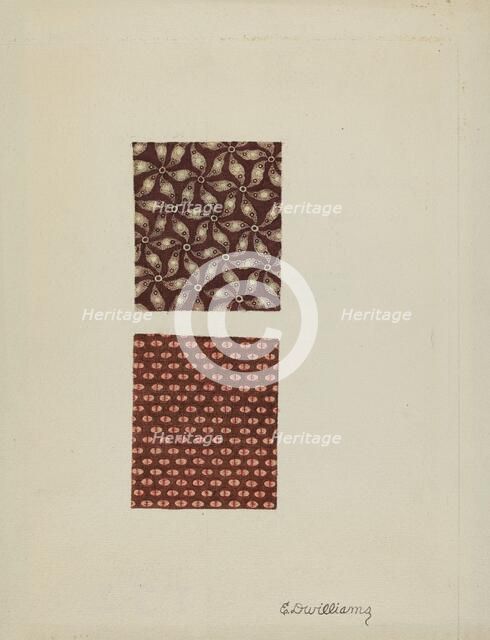 Printed Cotton Swatches, 1935/1942. Creator: Edward D. Williams.