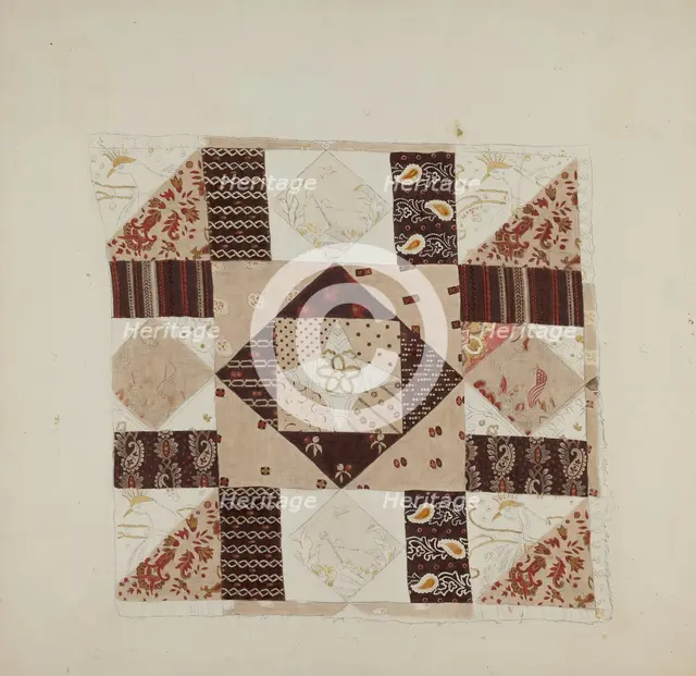 Printed Cotton (Quilt), 1935/1942. Creator: John Tubrant.
