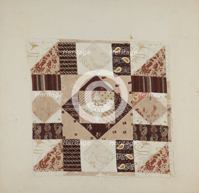 Printed Cotton (Quilt), 1935/1942. Creator: John Tubrant.
