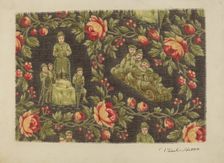 Printed Cotton (Winter Sports), c. 1939. Creator: Pearl Gibbo