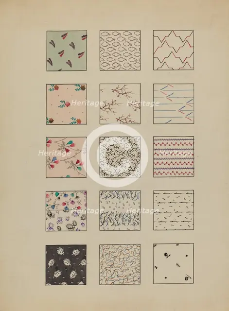 Printed Cottons, c. 1936. Creator: Millia Davenport.