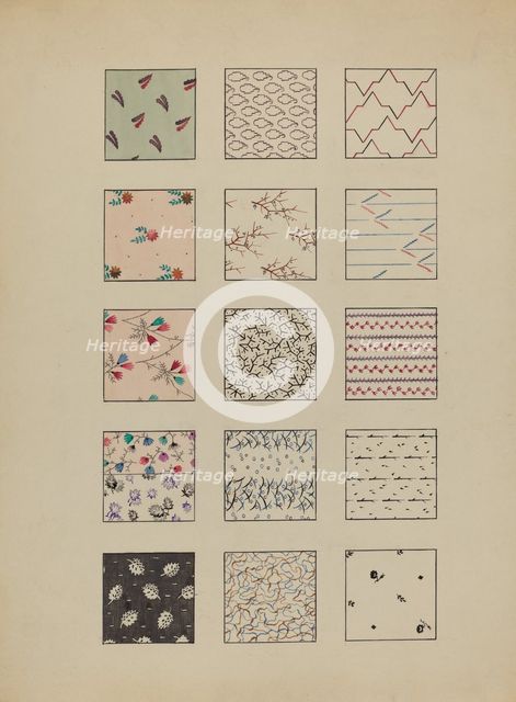 Printed Cottons, c. 1936. Creator: Millia Davenport.