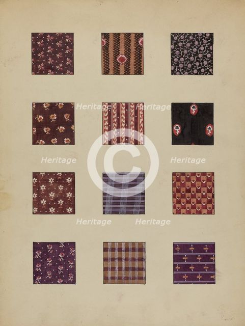 Printed Cottons, c. 1936. Creator: Millia Davenport.