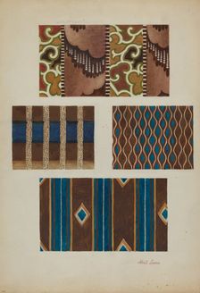 Printed Cottons (from Quilt), c. 1937. Creator: Albert J. Levone