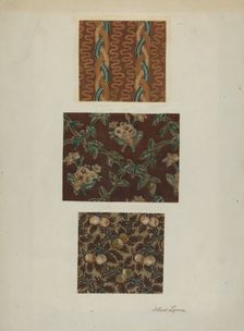 Printed Cottons from Quilt, c. 1939. Creator: Albert J. Levone