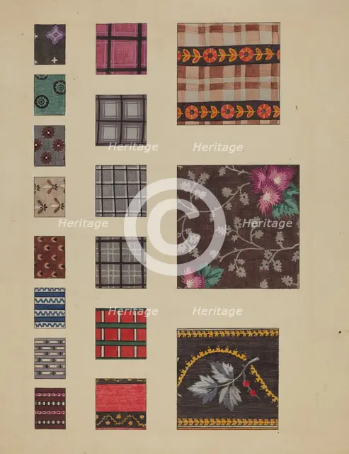 Printed Delaines, c. 1936. Creator: Millia Davenport.