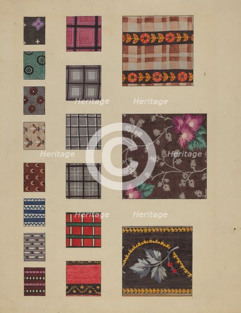 Printed Delaines, c. 1936. Creator: Millia Davenport.