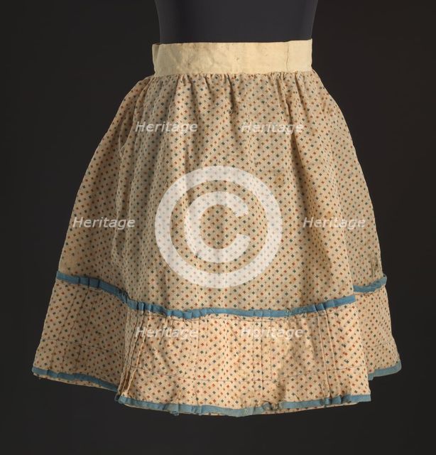 Printed floral skirt worn by Lucy Lee Shirley as a child, ca. 1860. Creator: Unknown.