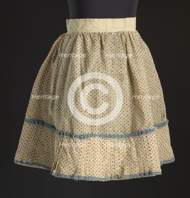 Printed floral skirt worn by Lucy Lee Shirley as a child, ca. 1860. Creator: Unknown.