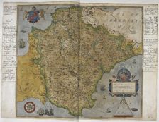 Printed map of Devon, dated 1575, with marginal notes by Lord Burghley relating to..., 1579. Creator: Christopher Saxton