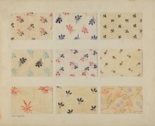 Printed Quilt Patches, 1935/1942. Creator: Edith Magnette
