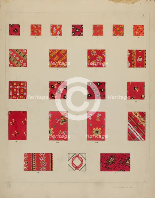 Printed Quilted Patches, 1935/1942. Creator: Francis Law Durand.