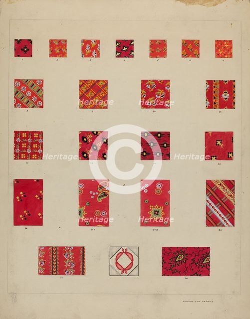 Printed Quilted Patches, 1935/1942. Creator: Francis Law Durand.