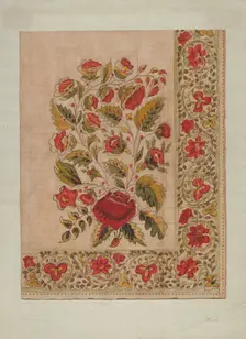 Printed Scarf, 1935/1942. Creator: Mildred E Bent