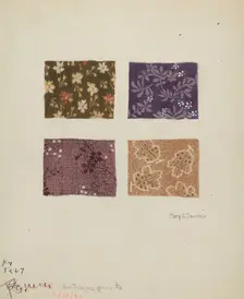 Printed Swatches, 1941. Creator: Mary C. Davidson