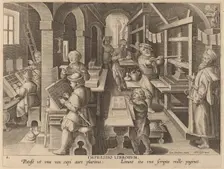 Printers at Work: pl.4, c. 1580/1590. Creator: Theodoor Galle