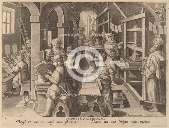 Printers at Work: pl.4, c. 1580/1590. Creator: Theodoor Galle.