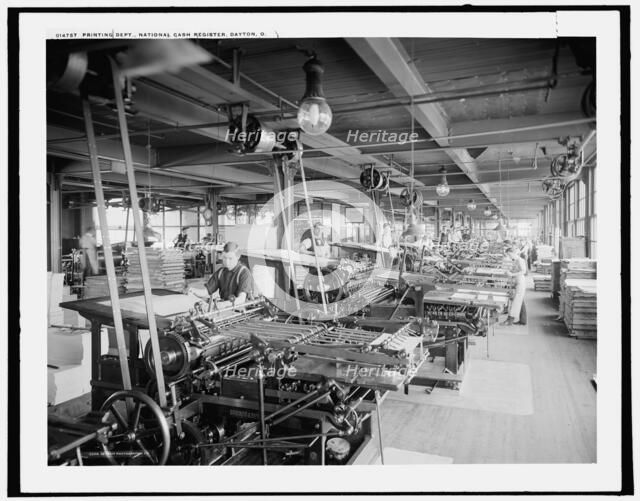 Printing dept., National Cash Register, Dayton, Ohio, c1902. Creator: William H. Jackson.