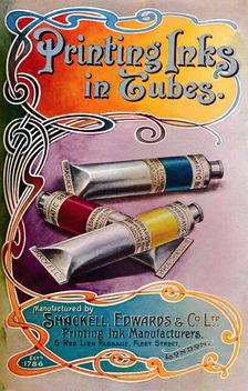 Printing Inks in Tubes - Shackell, Edwards & Co. Ltd. advert 1907. Artist: Shackell Edwards & Co