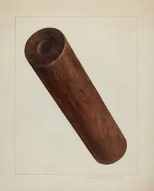 Printing Press Roller, c. 1938. Creator: Manuel G. Runyan