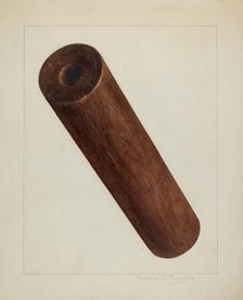 Printing Press Roller, c. 1938. Creator: Manuel G. Runyan