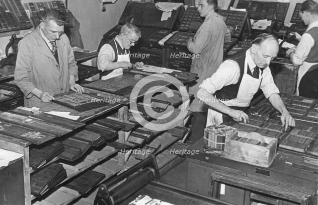 Printing room at the Jewish Chronicle, London, c1951. Artist: EH Emanuel